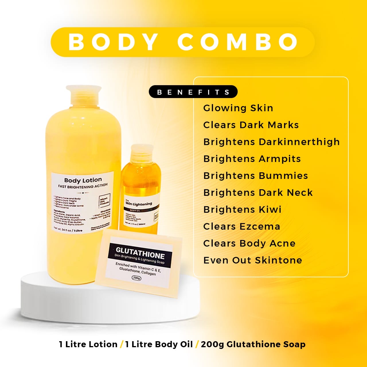 1L Body Brightening Set with Soap